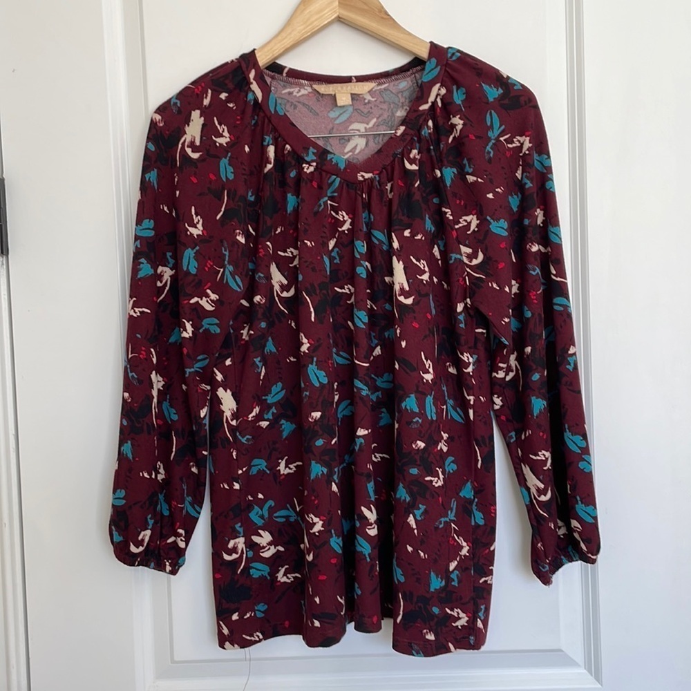 Hope & Harlow Women’s V-neck Lightweight Sweater Tunic Burgundy M